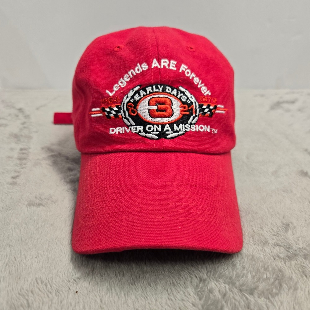 Dale Earnhardt Sr Legends Are Forever Red Embroidered NASCAR Racing Hat Cap